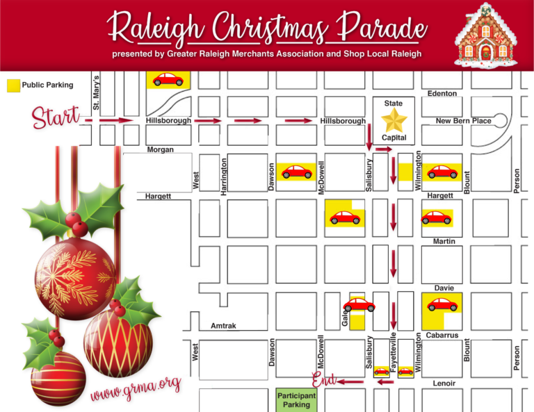 Raleigh Christmas Parade Route Map